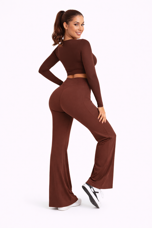 Legging de Sport Évasé Taille Haute – Effet Gainant & Liberté de Mouvement | ParadiseHoop