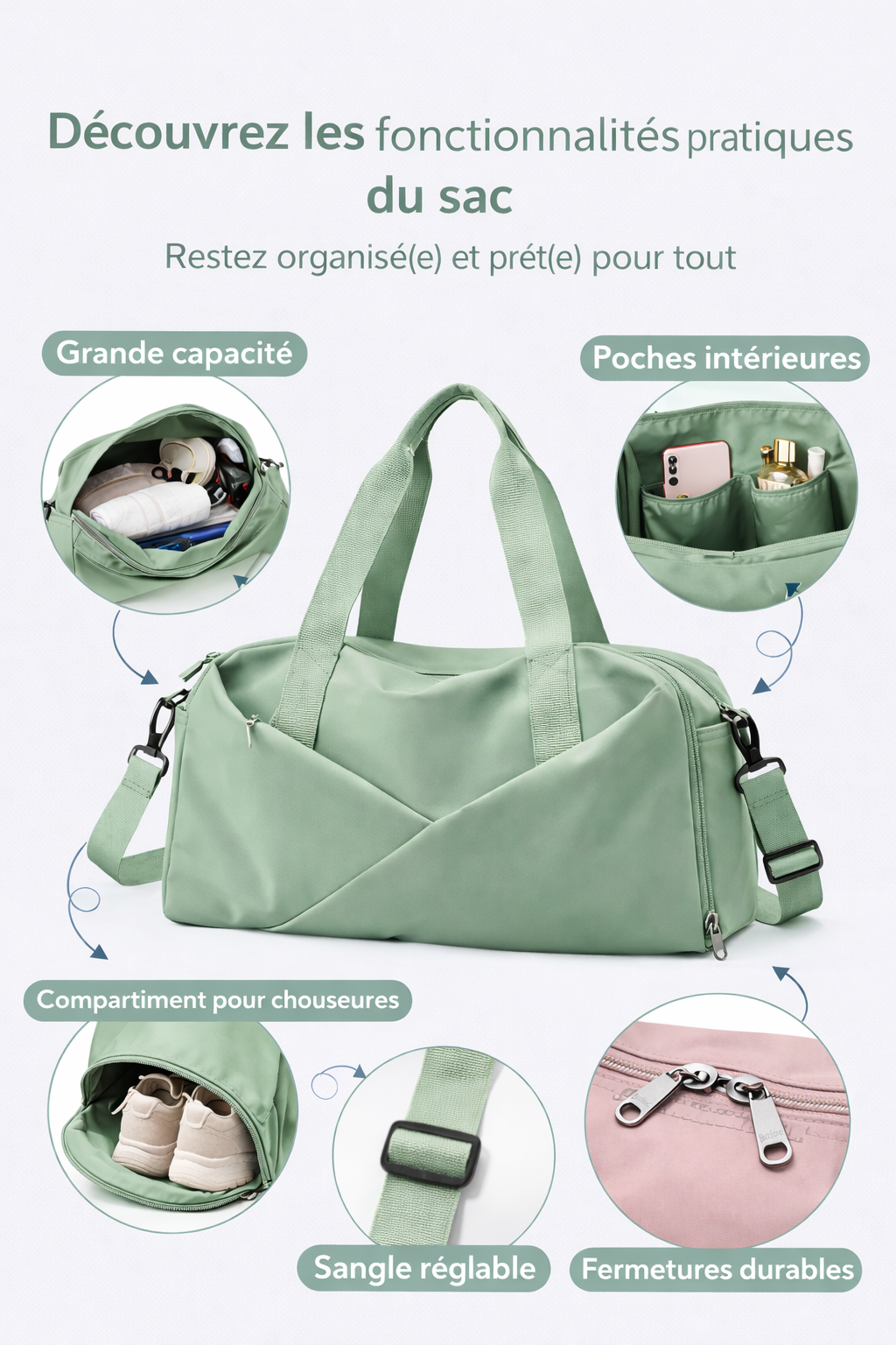 Sac de Sport & Voyage – Grande Capacité & Design Minimaliste | ParadiseHoop